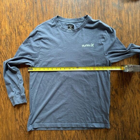 Hurley Mens Long Sleeve T-Shirt 100% Cotton Navy Size Medium Graphic Tee - Picture 5 of 8